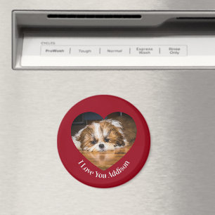 Süße Shih Tzu lieben Valentinsherz Foto Magnet
