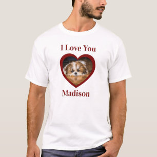 Süße Shih Tzu lieben Valentinsherz Individuelle Fo T-Shirt