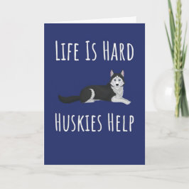 Süße Sibirische Husky-Karten Schnee Blaue Augen Hu Karte