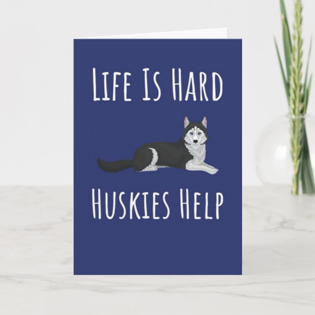 Süße Sibirische Husky-Karten Schnee Blaue Augen Hu Karte (Vorderseite)