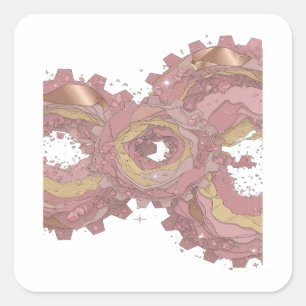 Süße Silber-ROSE-GEAR-Aufkleber-Grafik Quadratischer Aufkleber