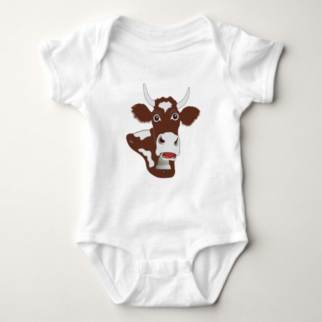 süsse simmenthaler Kuh Baby Body Baby Strampler (Vorderseite)