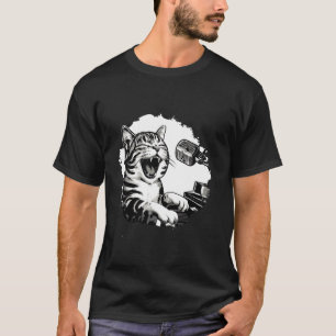 Süße singende Katze spielt Klavier Haustierbesitze T-Shirt