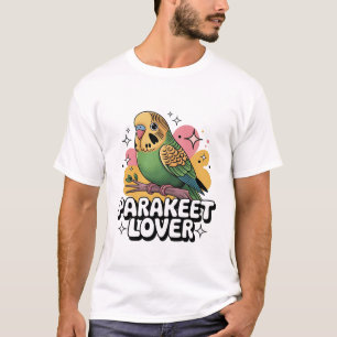 Süße Sittich-Illustration Farbenfrohe Vogelkunst T-Shirt