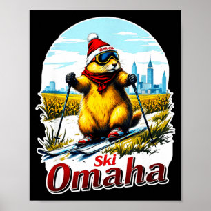 Süße Skiverabredung im Omaha Groundhog Prairie Dog Poster