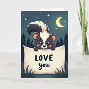 Süße Skunk-Liebe-Dich-Karte Karte