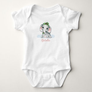 Süße skurrile Babymädchen-Elefanten-Wintername Baby Strampler