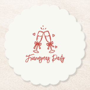 süße skurrile Doodle-Friendsmas-Party Untersetzer