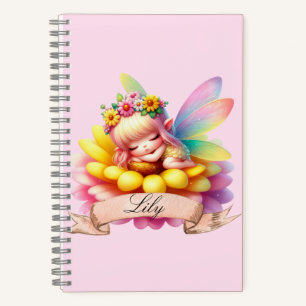 Süße skurrile florale süße Träume schlafende Fee Notizbuch