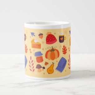 Süße, skurrile, gemütliche Herbst-Riesen-Kaffeetas Jumbo-Tasse