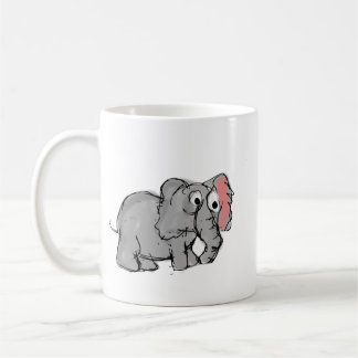 Süße skurrile handgezeichnete Elefanten-Illustrati Kaffeetasse