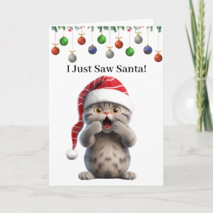 Süße skurrile lustige Katzen-Weihnachtsgrußkarte Karte