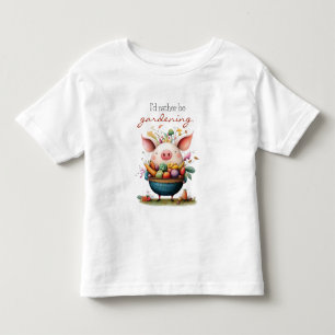 Süße skurrile Sau "Ich wäre lieber im Garten" Kleinkind T-shirt