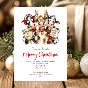 Süße skurrile Tiere Festive Weihnachtsgrüße Karte