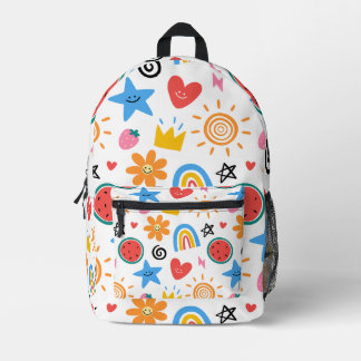 Süße Sommer-Doodle Whimsical-Nahtloses Muster Bedruckter Rucksack