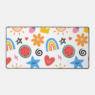 Süße Sommer-Doodle Whimsical-Nahtloses Muster Schreibtischunterlage