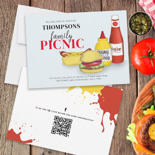 Süße Sommer-Picknick-Grillparty-Spaß-QR-Code-Socia Einladung