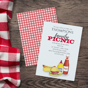 Süße Sommer-Picknick-Trendy-Cookout-Whimsical Einladung