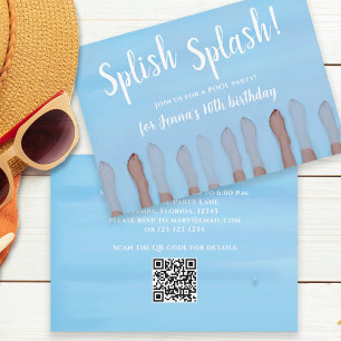 Süße Sommer-Poolparty Splish Splash Individuell Einladung