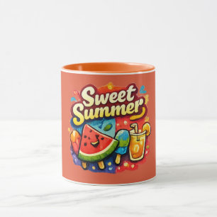 Süße Sommer-Tasse Orangefarbener Rand Tasse