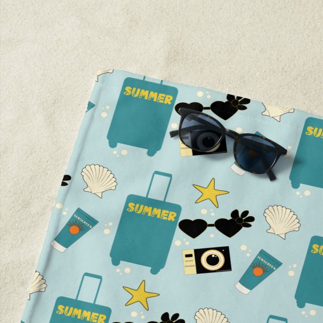 Süße Sommerferien-Elemente Strandhandtuch (Beispiel)