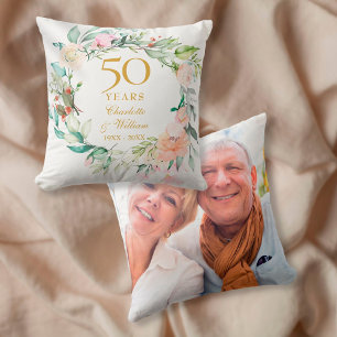 Süße Sommerrosen-Girlande 50. Hochzeitsjubiläums-F Kissen