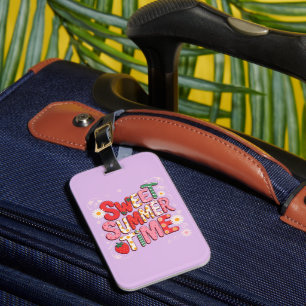 Süße Sommerzeit Coquette Erdbeere Retro Strand  Gepäckanhänger