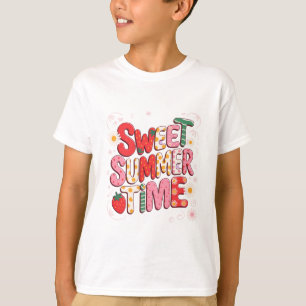 Süße Sommerzeit Coquette Erdbeere Retro Strand  T-Shirt