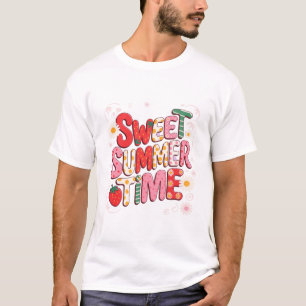 Süße Sommerzeit Coquette Erdbeere Retro Strand  T-Shirt