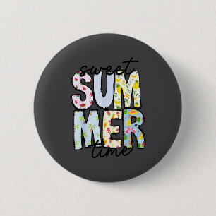 Süße Sommerzeit Sommer Vibes Frauen Kinder Lustig Button