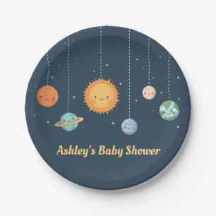 Süße Sonne und Planeten Weltraum-Baby-Party-Access Pappteller