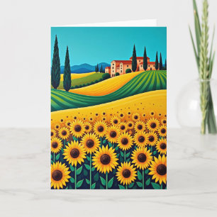 Süße Sonnenblumen-Geburtstagskarte Karte