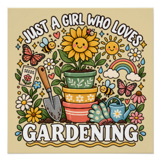 Süße Sonnenblumen-Töpfe Gartengeschenk für Frauen- Poster