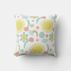 Süße Sonnenschein-Regenbogen-Blumen Kissen