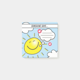 Süße Sonnenschein sagt Füllen Sie die Lücken Kinde Post-it Klebezettel