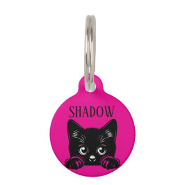 Süße spähende Katze Personalisiert  Haustiermarke