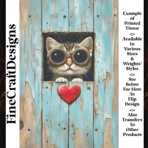 Süße spähende Steampunk-Tabby-Kätzchen AP5 Decoupa Seidenpapier