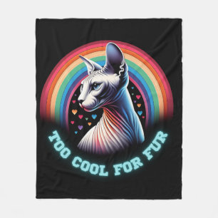 Süße Sphynx-Katze Zu cool für Fell Lustig Fleecedecke