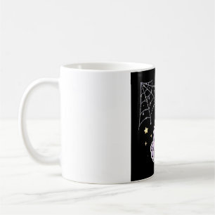 Süße Spinne auf glänzendem Spinnennetz Halloween-K Kaffeetasse