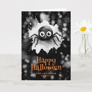 Süße Spinnennetz Happy Halloween Karte
