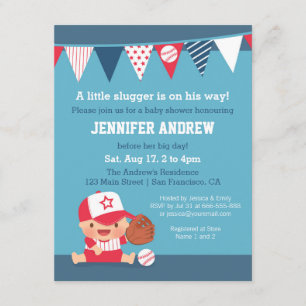 Süße Sportjungen-Baseball-Baby-Shower-Einladungen Einladung
