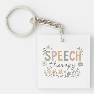 Süße Sprachtherapie Florale SLP Sprach- und Sprach Schlüsselanhänger