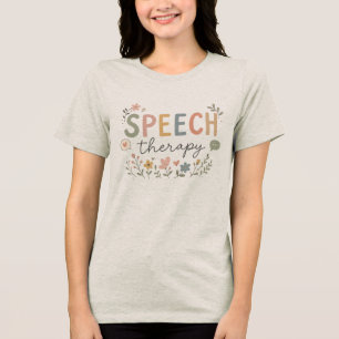 Süße Sprachtherapie Florale SLP Sprach- und Sprach Tri-Blend Shirt