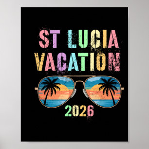 Süße St. Lucia Ferien 2026 Reise Schwimmen Urlaub Poster