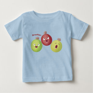 Süße Stachelbeeren-Trio singender Cartoon  Baby T-shirt