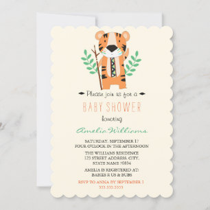 Süße Stammes-Tiger-Baby-Party-Einladung Einladung