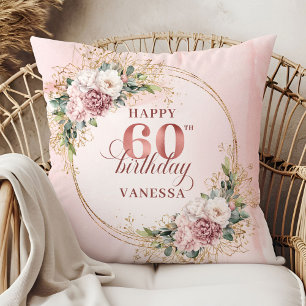 Süße Staubige Rosa Wasserfarbe Geschenk 60. Geburt Kissen