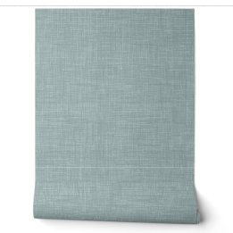 Süße staubige Teal Blau Leinen Optik Textur Tapete