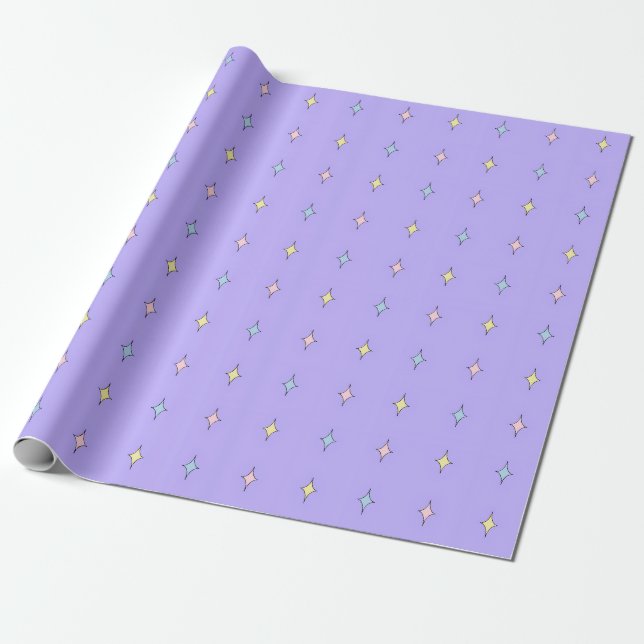 Süße Sternchen-Wrapper im Pastell-Look  Geschenkpapier (Ungerollt)