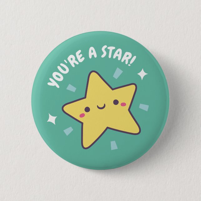 Süße Sterne Kritzelei Button (Vorderseite)
